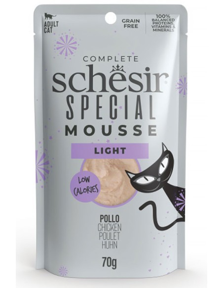 SCHESIR SPECIAL MOUSSE LIGHT POLLO PARA GATOS (12 UNIDADES) - 12 X 70 GR 12 X 70 GR - 2