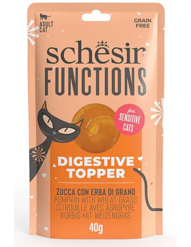 SCHESIR TOPPER FUNCIÓN DIGESTIVA CALABAZA CON HIERBA DE TRIGO PARA GATOS (12 UNIDADES) - 12 X 40 GR 12 X 40 GR - 2