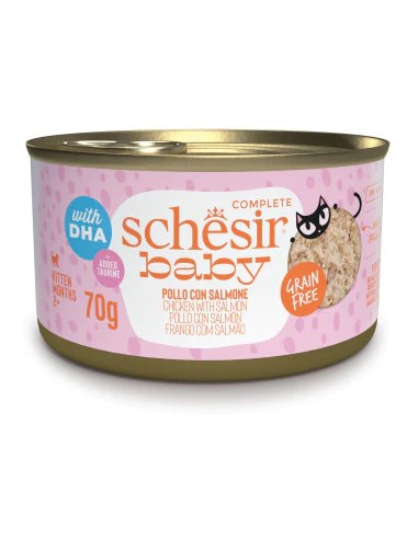 SCHESIR BABY FILETES POLLO CON SALMÓN EN CALDO PARA GATITOS (12 UNIDADES) - 12 X 70 GR 12 X 70 GR - 2