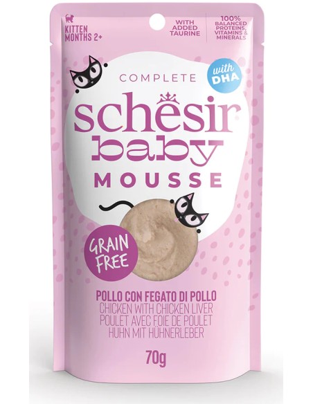 SCHESIR BABY MOUSSE POLLO CON HIGADO DE POLLO PARA GATITOS (12 UNIDADES) - 12 X 70 GR 12 X 70 GR - 2
