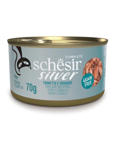 SCHESIR SILVER FILETES ATÚN Y CABALLA EN CALDO PARA GATOS (12 UNIDADES) - 12 X 70 GR 12 X 70 GR - 2