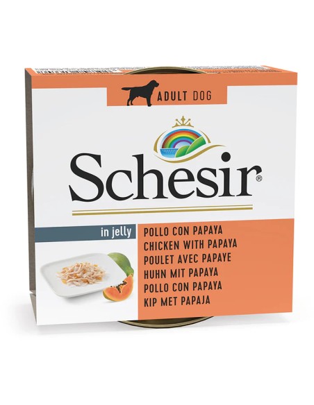 SCHESIR POLLO CON PAPAYA EN GELATINA PARA PERROS (10 UNIDADES) - 10 X 150 GR 10 X 150 GR - 2