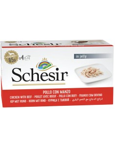 SCHESIR POLLO Y BUEY EN GELATINA PARA PERROS (4 UNIDADES) - 4 X 85 GR 4 X 85 GR - 2