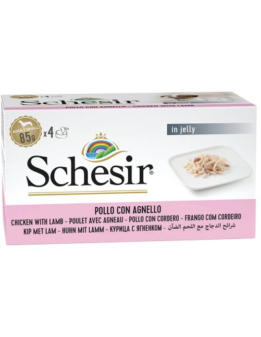 SCHESIR POLLO Y CORDERO EN GELATINA PARA PERROS (4 UNIDADES) - 4 X 85 GR 4 X 85 GR - 2