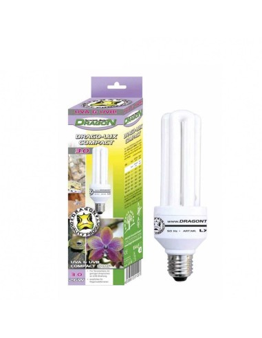 DRAGON TERRARISTIK BOMBILLA UVA+UVB DRAGO-LUX COMPACT ECO-ENERGÉTICA 3.0 - 13W 6.0 - 13W 3.0 - 26W 12.0 - 13W 6.0 - 26W 12 - 4