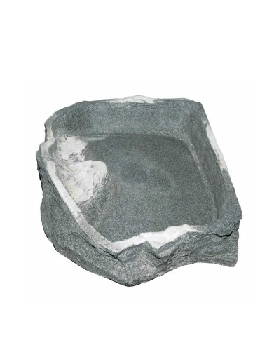 DRAGON TERRARISTIK CUENCO EN ROCA MINI CON ESPONJA (10 ML APROX.) SAND STONE SAND STONE SAND STONE GRANITO ROCK GRANITO RO - 2