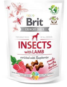 BRIT CARE DOG CRUNCHY CRACKER INSECT LAMB RASPBERRIES - 200 GR 200 GR - 2
