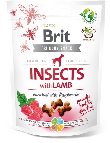 BRIT CARE DOG CRUNCHY CRACKER INSECT LAMB RASPBERRIES - 200 GR 200 GR - 2