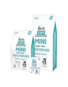 BRIT CARE MINI GRAIN FREE LIGHT & STERILISED 2 KG 400 GR 7 KG - 2