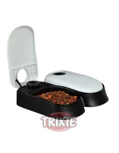 TRIXIE COMEDERO AUTOMÁTICO TX2 GRIS / NEGRO 27 X 7 X 24 CM ~ 2 X 300 ML - 2