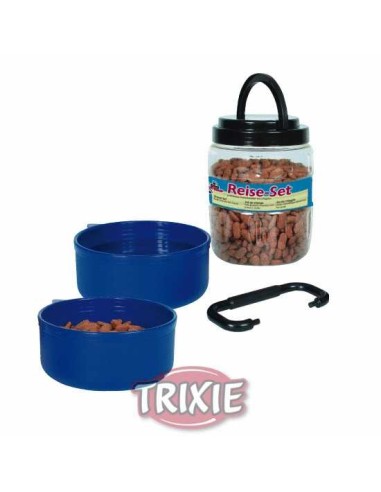 TRIXIE SET VIAJE PLÁST BOTE DE 2 L / 2 CUENCOS DE 0.75 L - 2