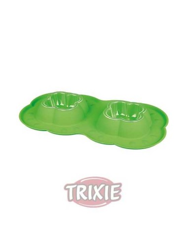TRIXIE DOBLE COMEDERO PLÁSTICO PROTECTOR SALPICADURAS 42 X 23 CM - 2