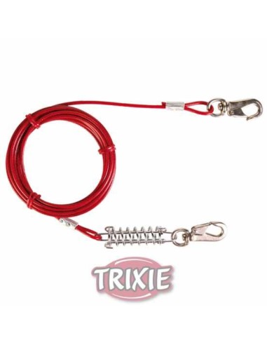 TRIXIE CABLE PLASTIFICADO CON MUELLE ROJO ROJO 8 M 5 M - 2