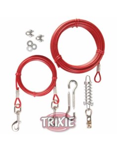 TRIXIE 2 CABLES PLASTIFICADOS CON MUELLE ROJO 15 M - 2
