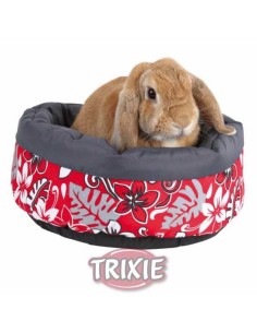 TRIXIE CAMA SUAVE FLOWER ROJO / GRIS Ø35 CM - 2