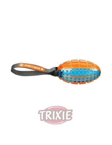 TRIXIE PELOTA RUGBY CON CUERDA MUTE 27 CM NARANJA-AZUL - 2