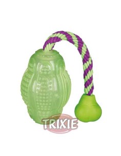 TRIXIE PELOTA DE RUGBY CON CUERDA FOSFORITO (TPR) 30 CM / 10 CM - 2