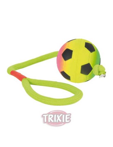 TRIXIE PELOTA NEÓN CON CUERDA DE CAUCHO SUAVE Ø6 CM / 30 CM - 2