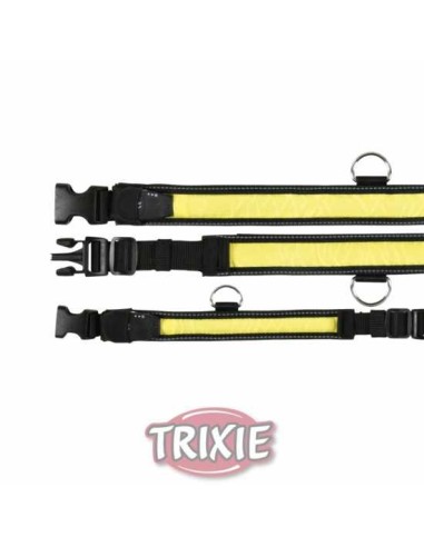 TRIXIE COLLAR FLASH NYLON NEGRO / AMARILLO S-M (30-40 CM / 25 MM) - 2