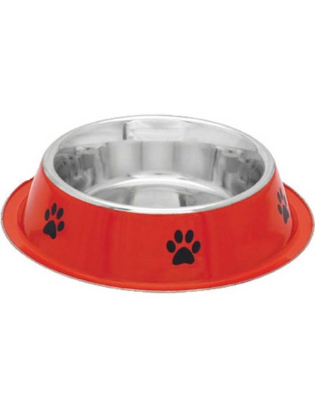 PETIPOP COMEDERO / BEBEDERO ACERO HUELLAS ROJO - 5