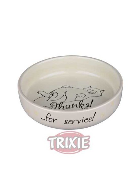 TRIXIE COMEDERO CERÁMICO THANKS! HOCICOS CORTOS Ø15 CM / 300 ML - 5