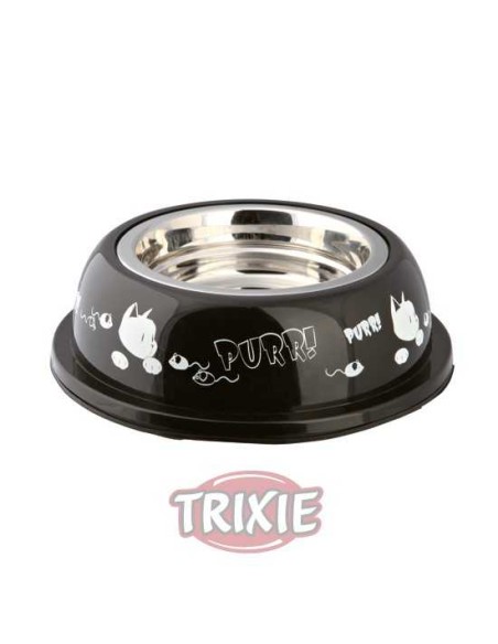 TRIXIE COMEDERO ACERO INOX RESISTENTE PURR! Ø12 CM / 250 ML - 2