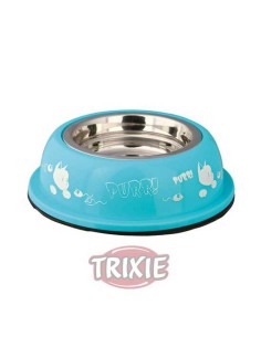 TRIXIE COMEDERO ACERO INOX RESISTENTE PURR! Ø12 CM / 250 ML - 2 2