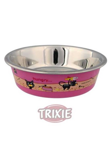 TRIXIE COMEDERO ACERO INOX GATO CUBIERTO PLÁSTICO Ø12 CM / 225 ML - 3