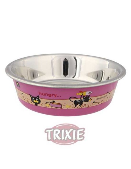 TRIXIE COMEDERO ACERO INOX GATO CUBIERTO PLÁSTICO Ø12 CM / 225 ML - 4