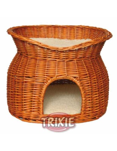TRIXIE CUEVA MIMBRE CON CAMA SUPERIOR MIMBRE CLARO 54 X 43 X 37 CM - 2