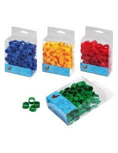 COPELE ANILLAS PLÁSTICO DE 16MM PARA GALLINAS (100 UNIDADES) ROJO AMARILLO VERDE AZUL MARINO - 2