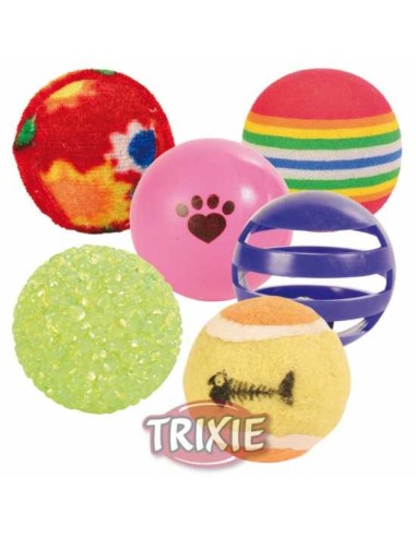 TRIXIE SET DE PELOTAS SURTIDAS (6 UNIDADES)