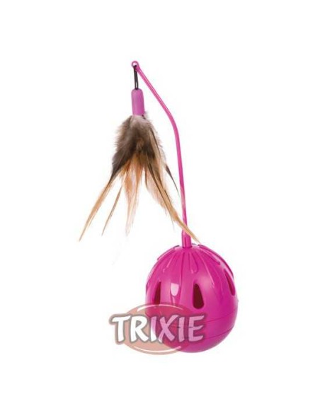 TRIXIE HUEVO POP-UP CON PLUMAS DE PLÁSTICO FUCSIA Ø7 X 24 CM - 2