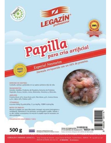 LEGAZÍN PROFESSIONAL PAPILLA ESPECIAL NEONATOS 200 GR 500 GR