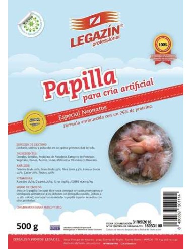 LEGAZÍN PROFESSIONAL PAPILLA ESPECIAL NEONATOS 500 GR 200 GR - 2