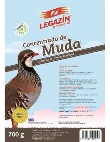 LEGAZÍN PROFESSIONAL CONCENTRADO DE MUDA PERDICES 700 GR