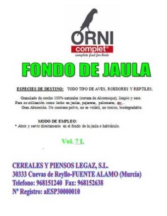 ORNI COMPLET FONDO DE JAULA 25 LITROS - 2