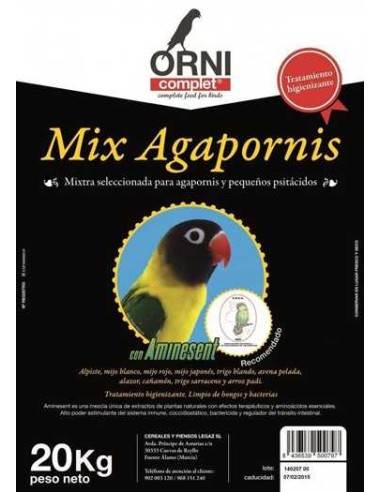 ORNI COMPLET MIX AGAPORNIS A.E.C.A 20 KG