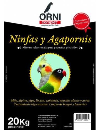 ORNI COMPLET MIX NINFAS Y AGAPORNIS 1 KG 20 KG