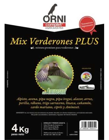 ORNI COMPLET MIX VERDERONES PLUS 4 KG 15 KG