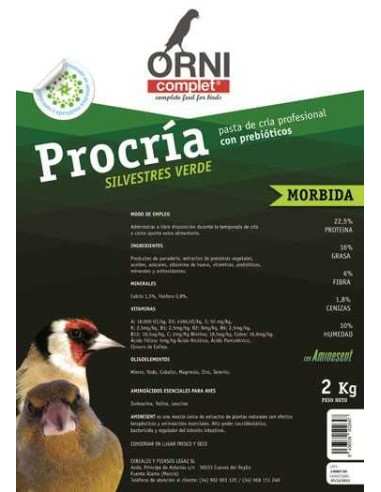 ORNI COMPLET PROCRÍA SILVESTRES VERDE MÓRBIDA - 2 KG 2 KG - 2