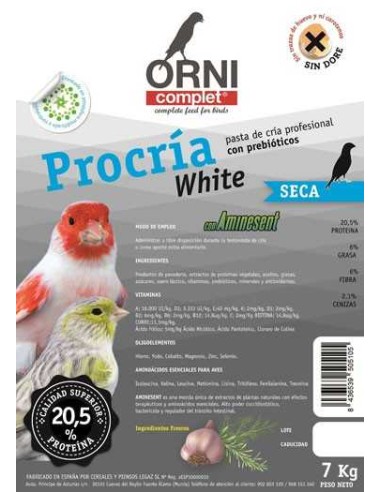 ORNI COMPLET PROCRÍA WHITE SECA 4 KG 7 KG 800 GR