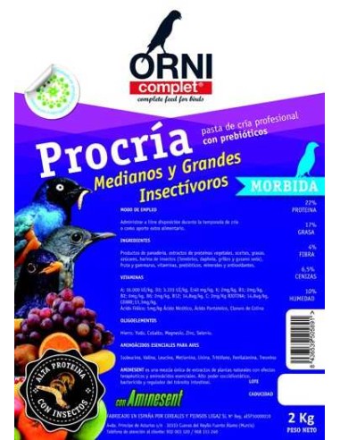 ORNI COMPLET PROCRÍA MEDIANOS Y GRANDES INSECTÍVOROS 800 GR 2 KG