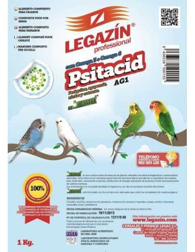 LEGAZÍN PIENSO PSITACID AG1 4 KG 800 GR - 2