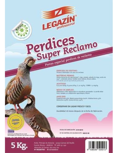 LEGAZÍN PIENSO PERDICES SUPER RECLAMO - 5 KG 5 KG - 2