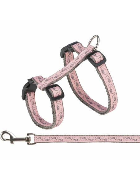 TRIXIE ARNÉS PARA GATOS CON CORREA ESTAMPADO ROSA 27 - 45 CM - 2