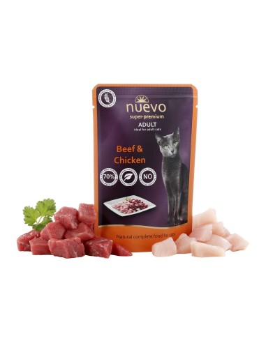 NUEVO ADULTO TERNERA Y POLLO PARA GATOS - 85 GR 1 UNIDAD 4 UNIDADES 8 UNIDADES 16 UNIDAD - 2