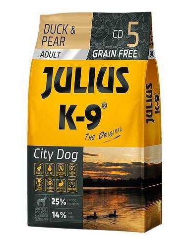 JULIUS K-9 CITY DOG ADULTO PATO Y PERA 340 GR 10 KG