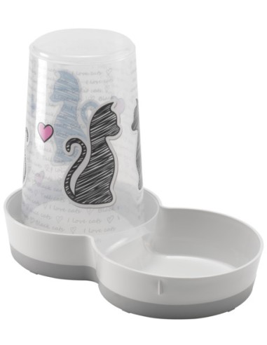 MODERNA DISPENSADOR AGUA O COMIDA CATS IN LOVE 1500 ML - 2