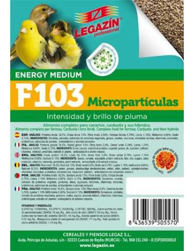 LEGAZÍN PIENSO F103 MICROPARTÍCULAS 4 KG 800 GR - 2